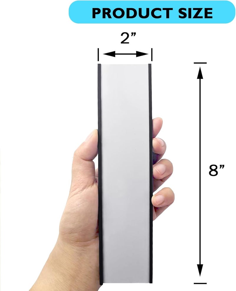 EDSRDUS 24 Pack 2" × 8" C Channel Magnetic Label Holders for Metal Racks Shelves Tool Box Drawers Magnetic File Cabinet Labels - Image 3